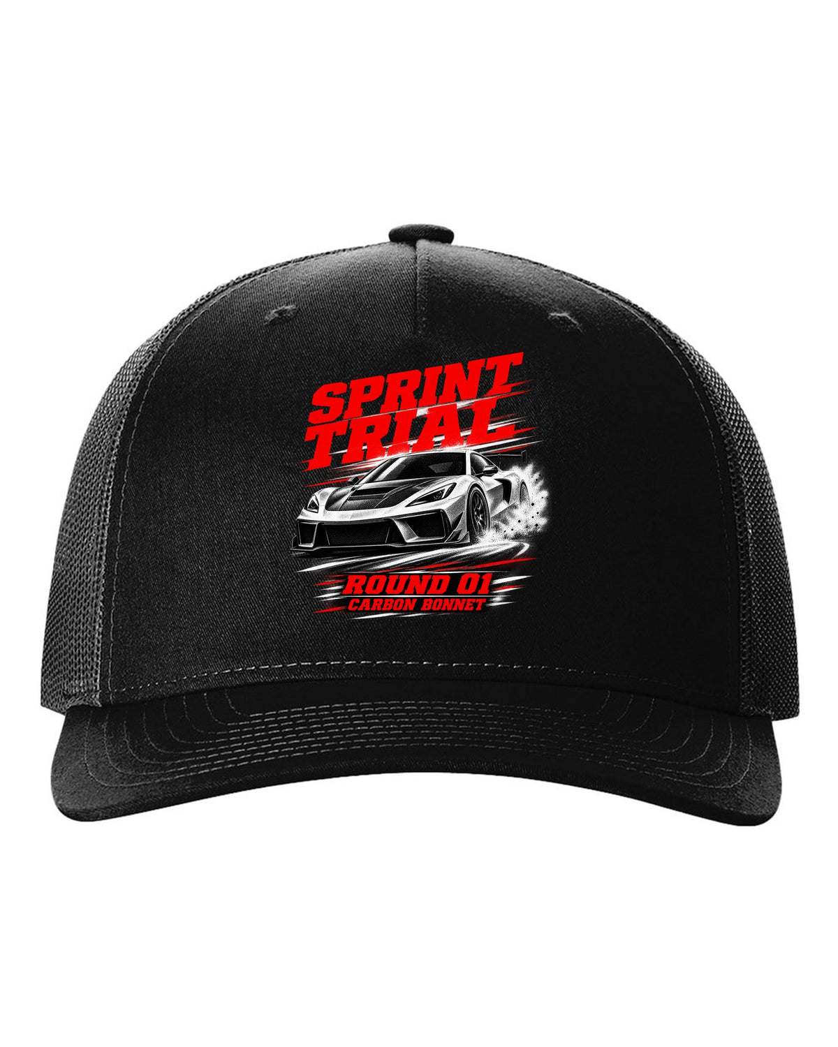 Honda NSX-R NA1 race poster design with sprint trial round 01 carbon bonnet text black hat front view with the design