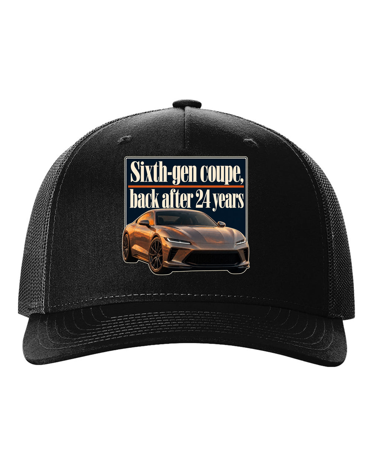 Honda Prelude 2026 sixth-gen editorial headline print black hat front view with the design