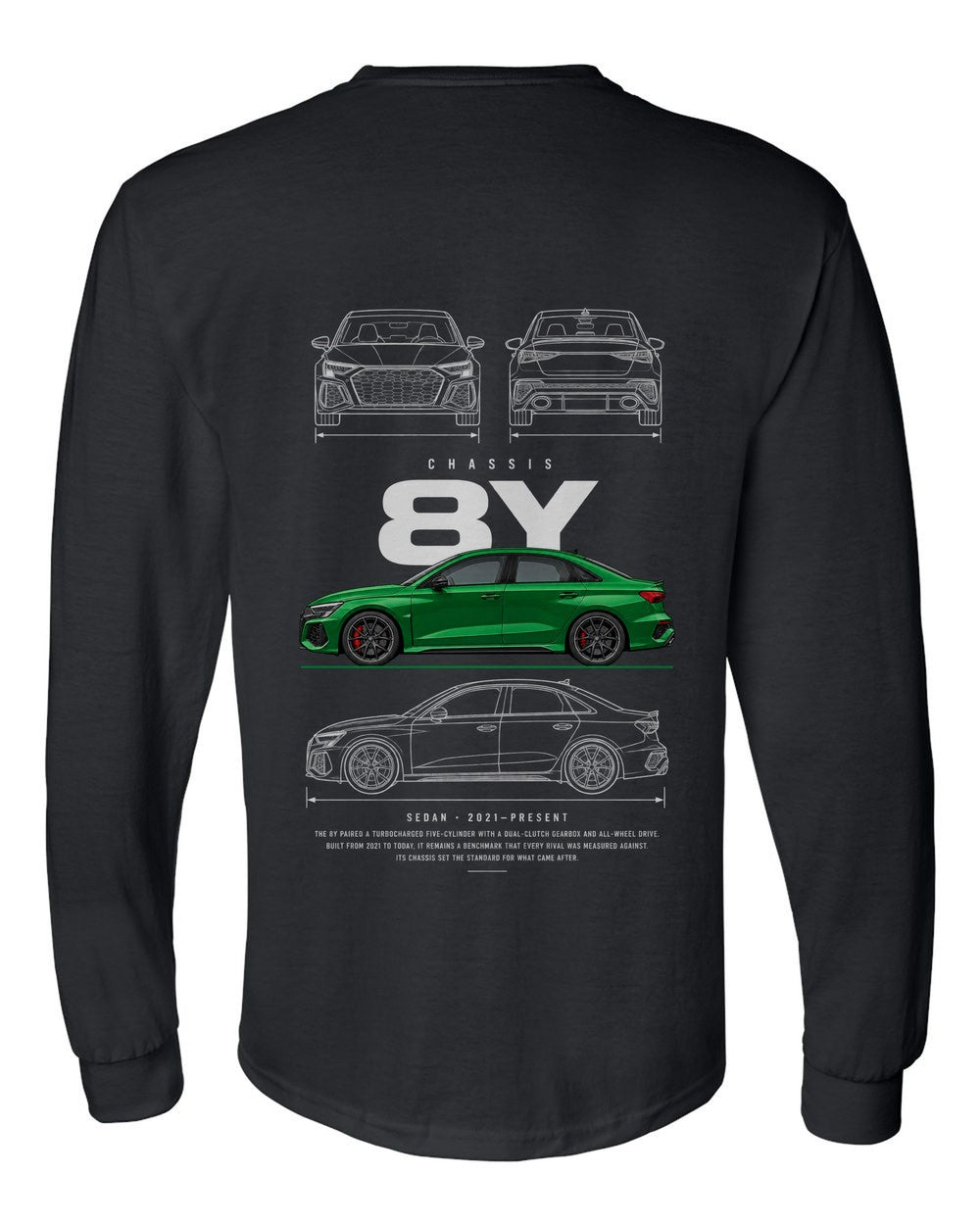 8Y full-back artwork black long sleeve back view with the design