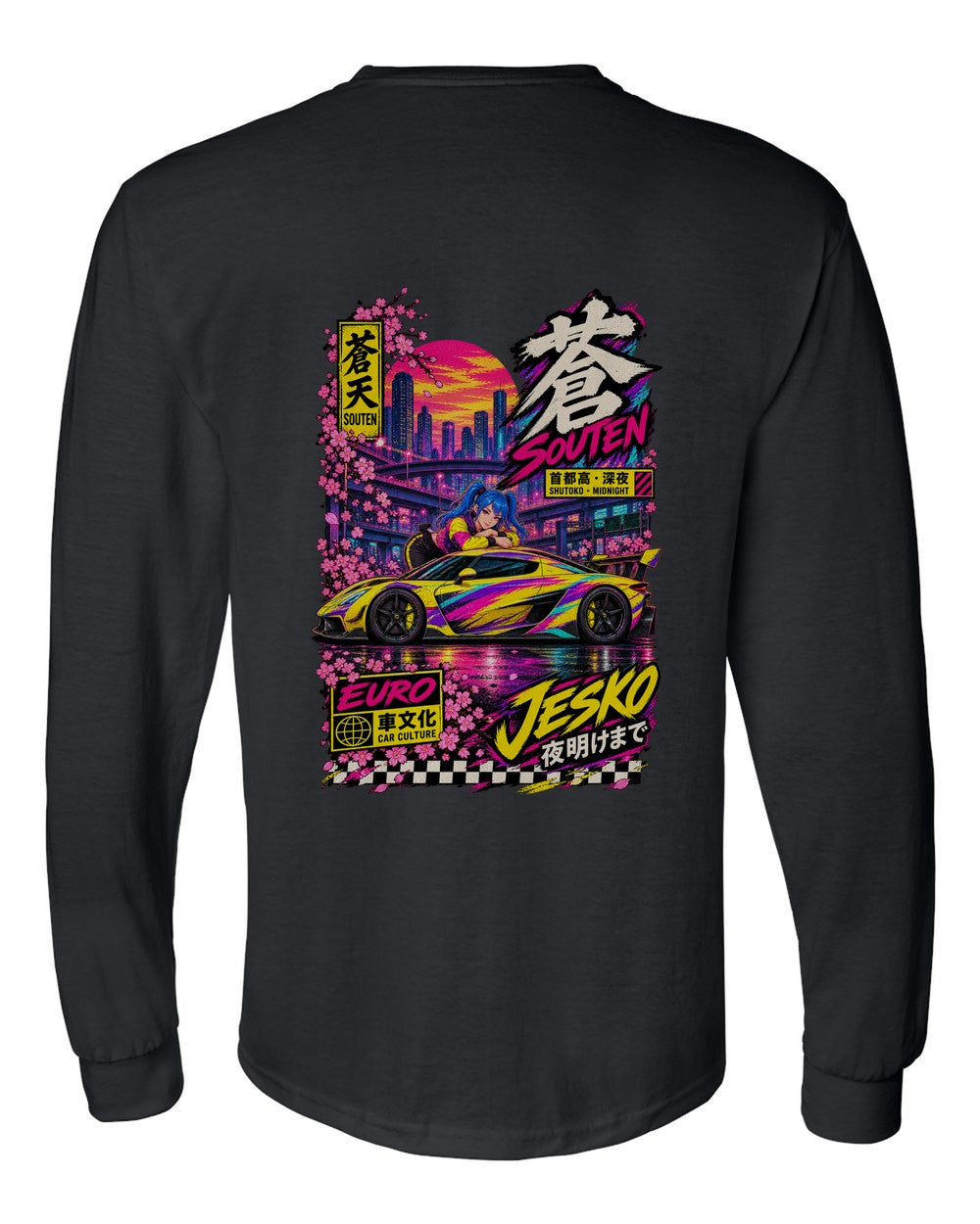 SOUTEN JESKO full-back artwork black long sleeve back view with the design