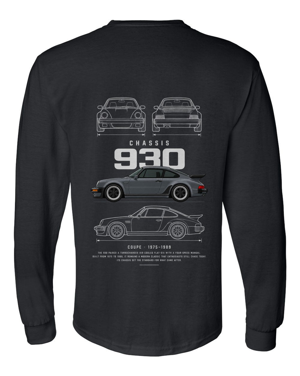 930 full-back artwork black long sleeve back view with the design