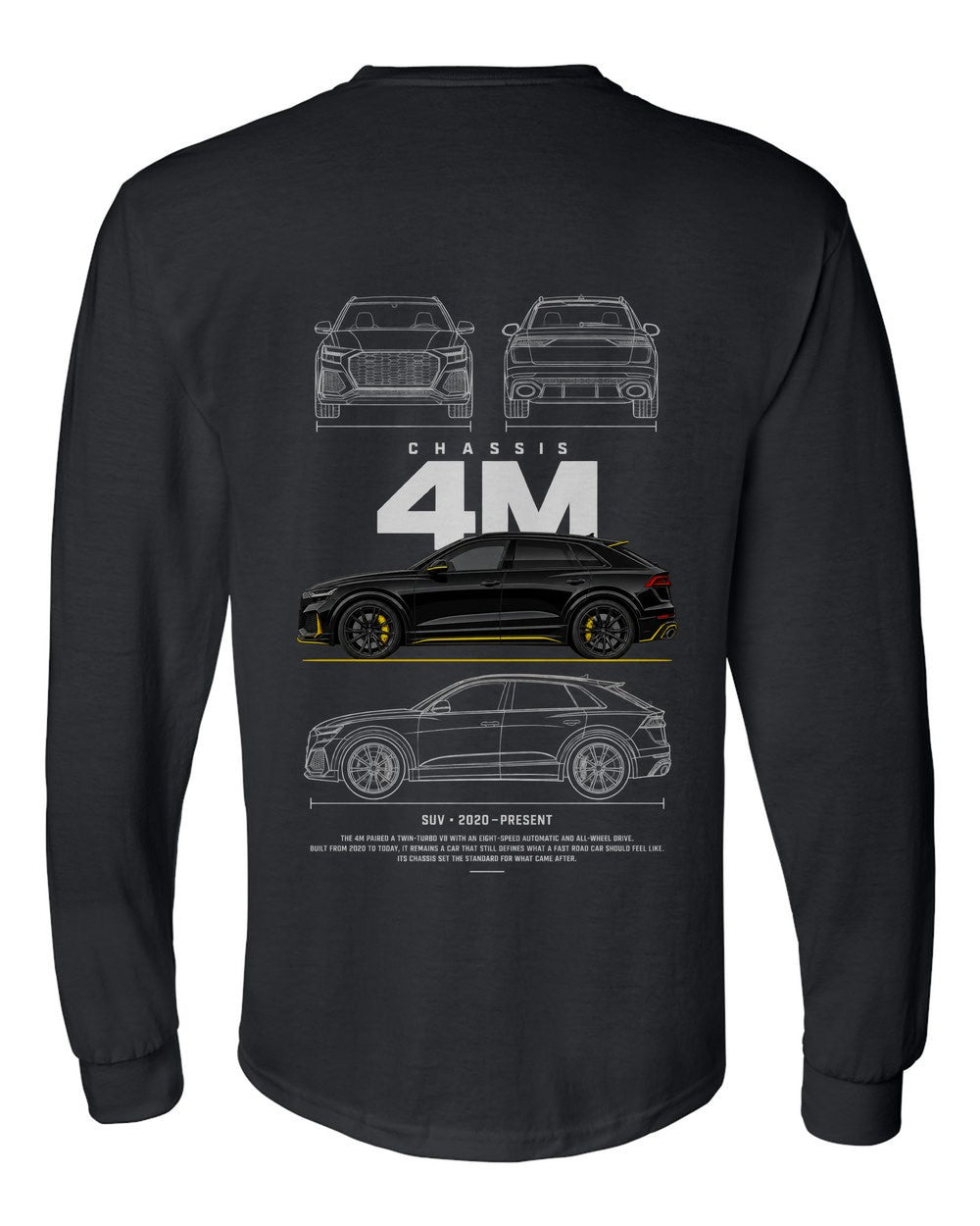 4M full-back artwork black long sleeve back view with the design