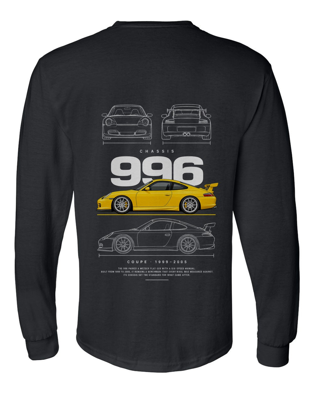 996 full-back artwork black long sleeve back view with the design