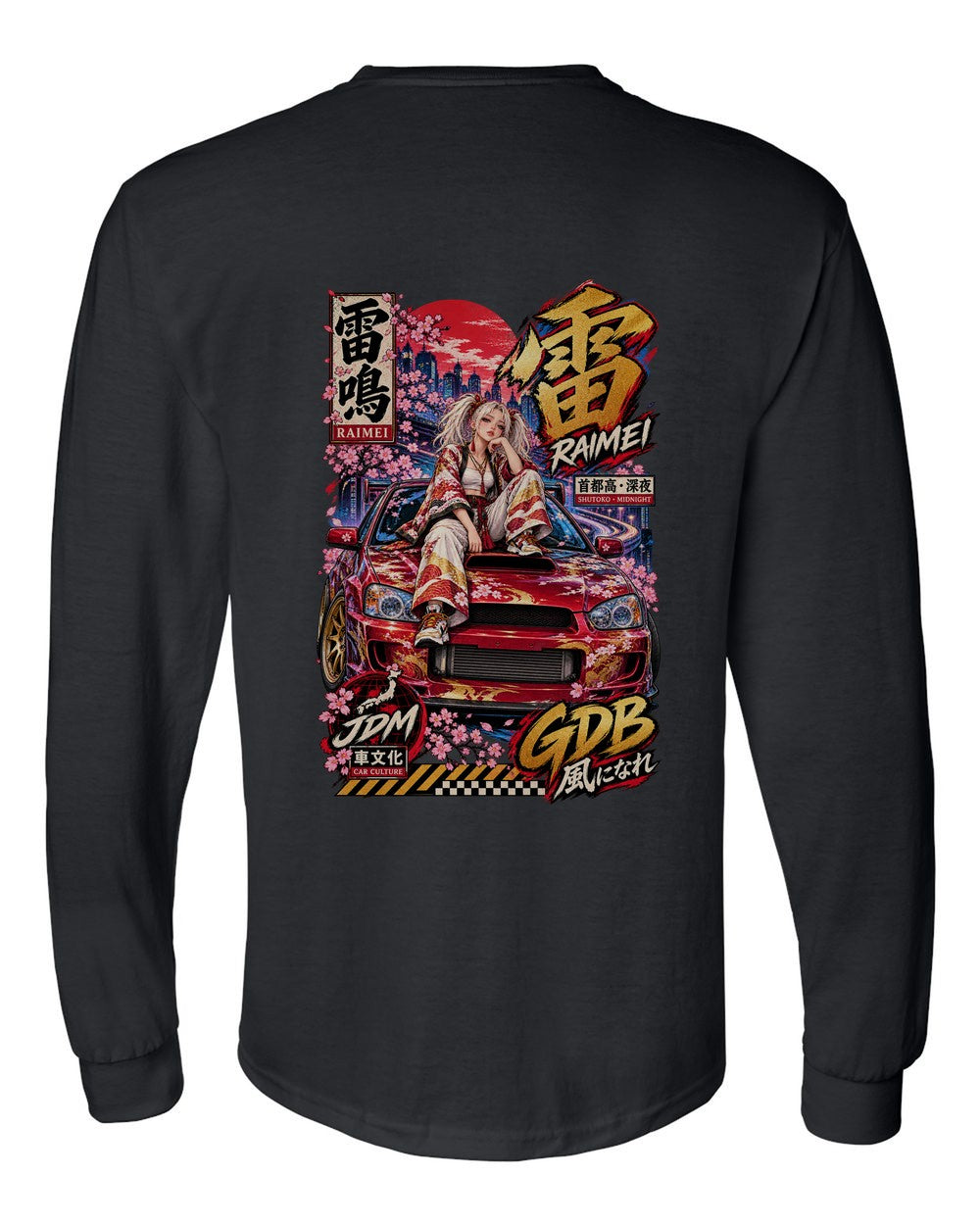 RAIMEI GDB full-back artwork black long sleeve back view with the design