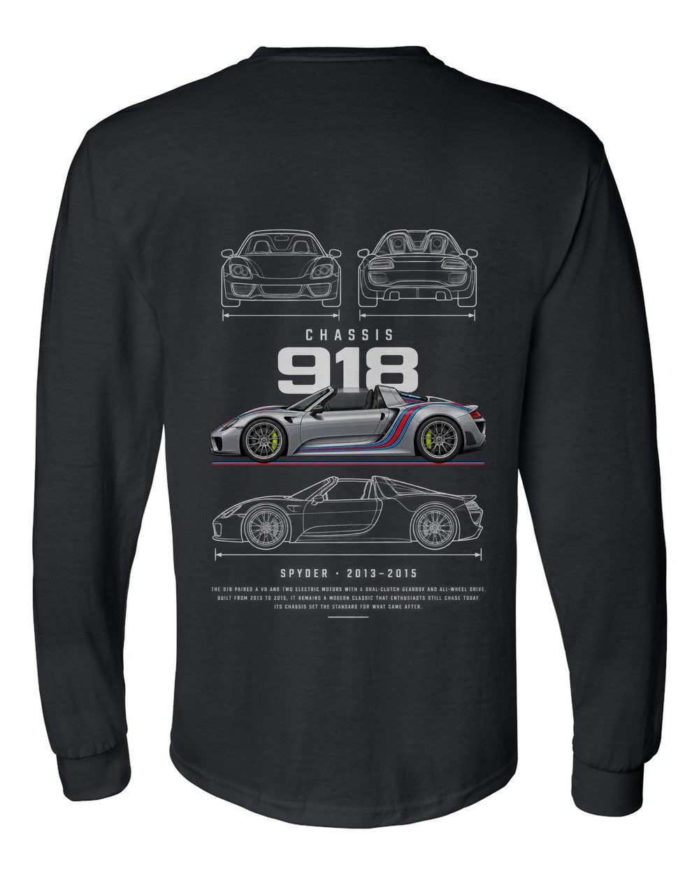 918 full-back artwork black long sleeve back view with the design