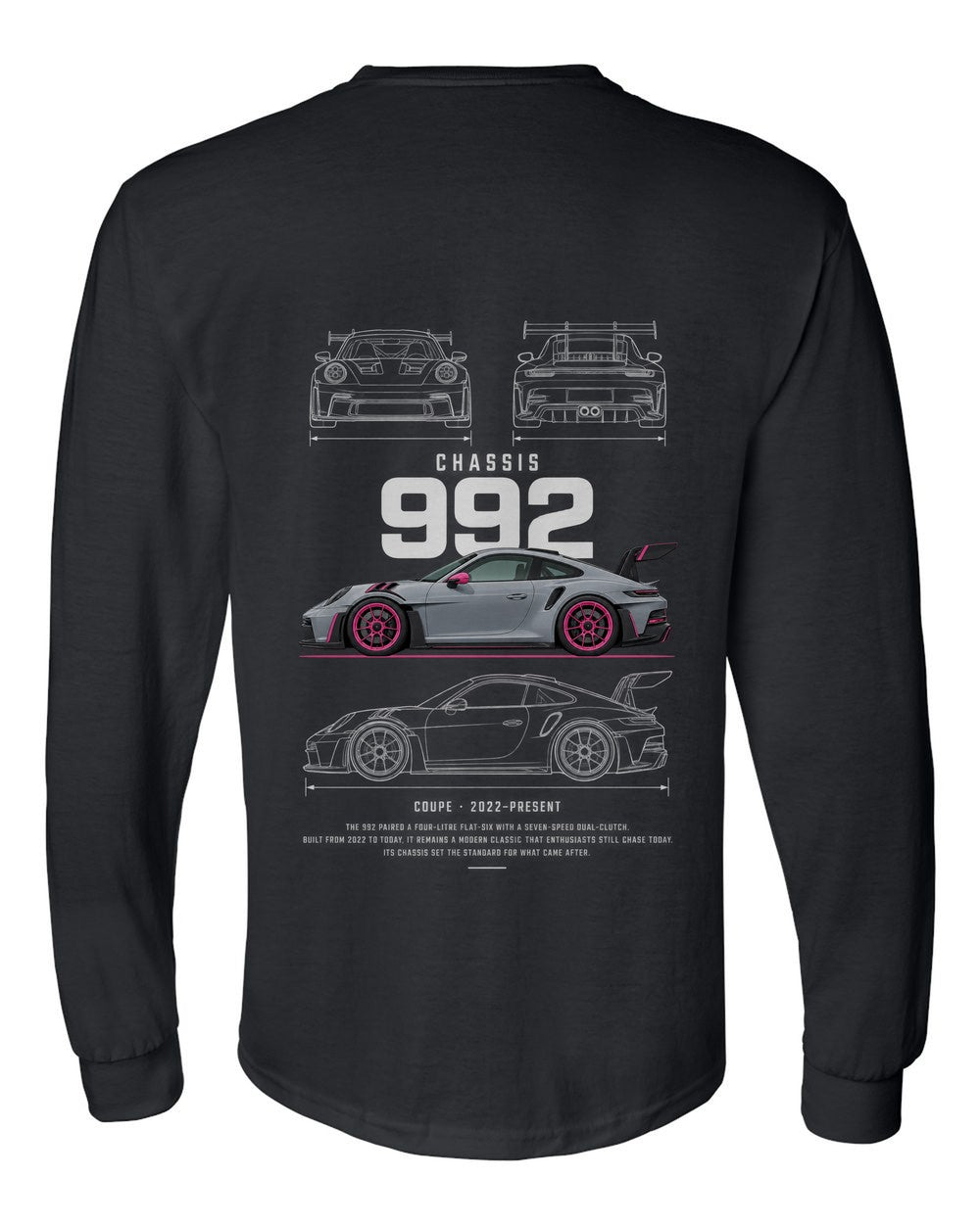 992 full-back artwork black long sleeve back view with the design