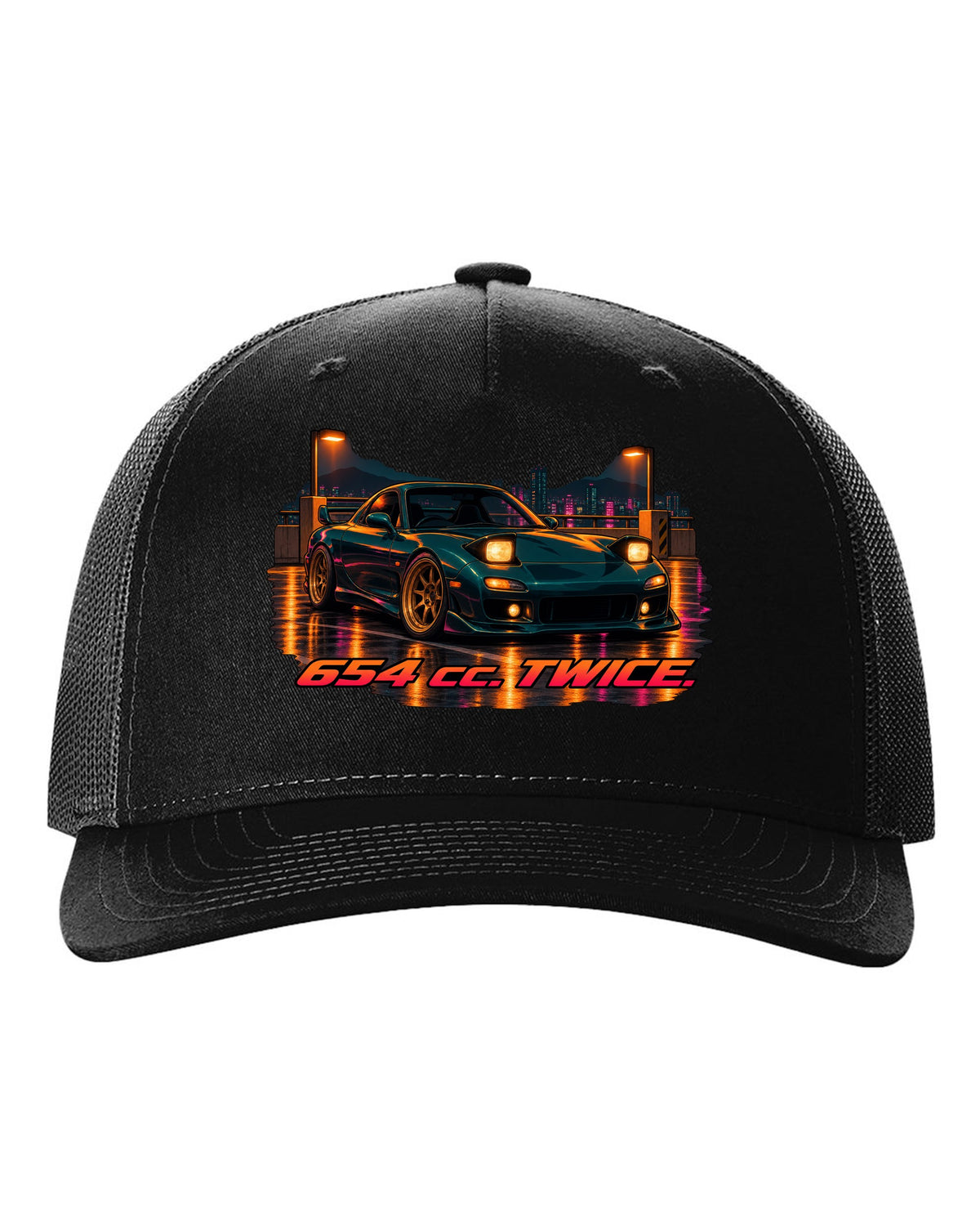 16-bit pixel art Mazda MX-5 NB roadster driving an open road black hat front view with the design