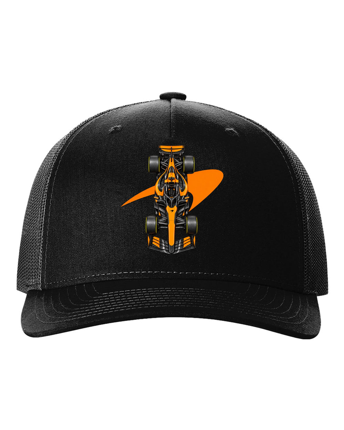 Mclaren MCL40 2026 Formula 1 overhead poster artwork black hat front view with the design
