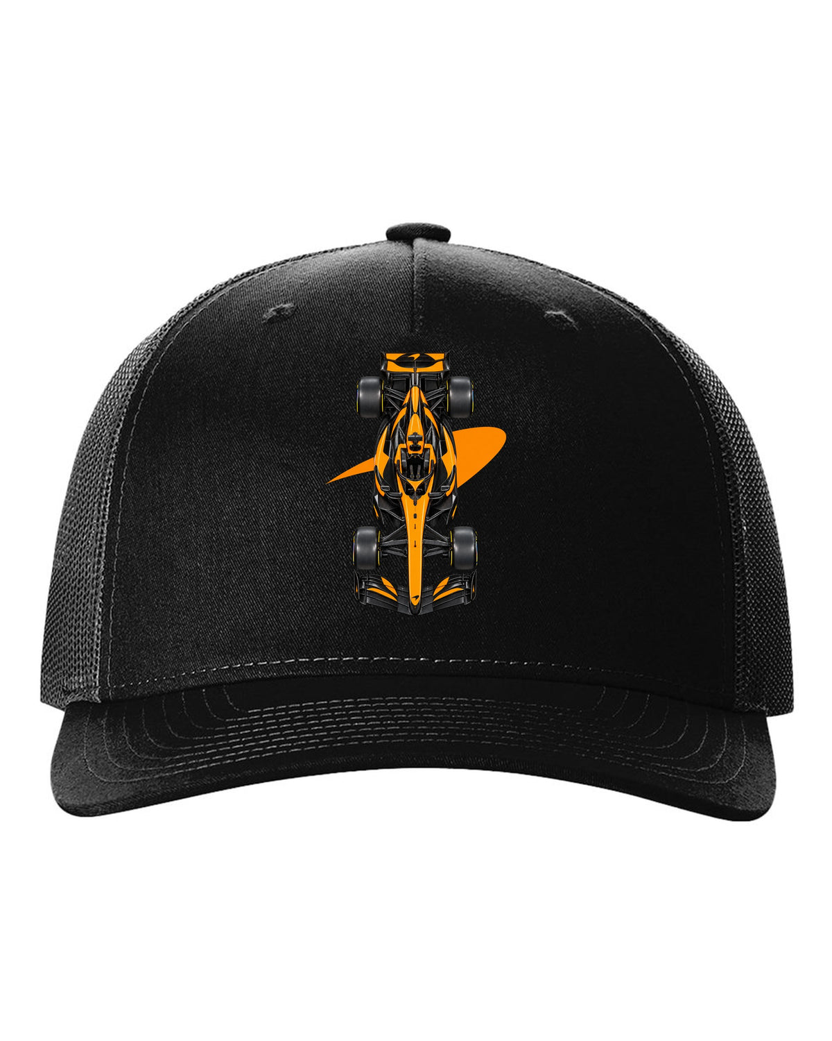 Mclaren MCL40 Formula 1 overhead poster artwork black hat front view with the design