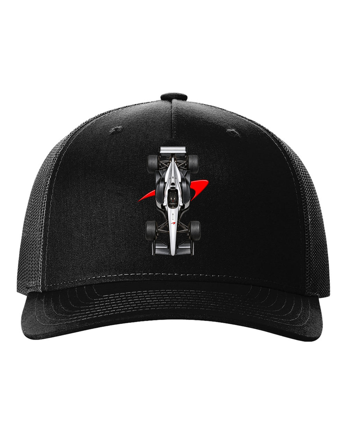 Mclaren MP4 13 1998 Formula 1 overhead poster artwork black hat front view with the design