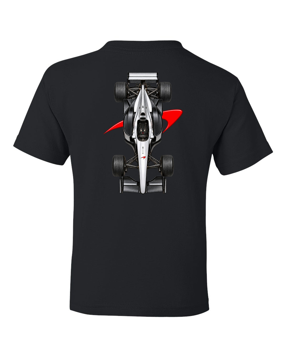 Mclaren MP4 13 1998 Formula 1 overhead poster artwork black kids tee back view with the design