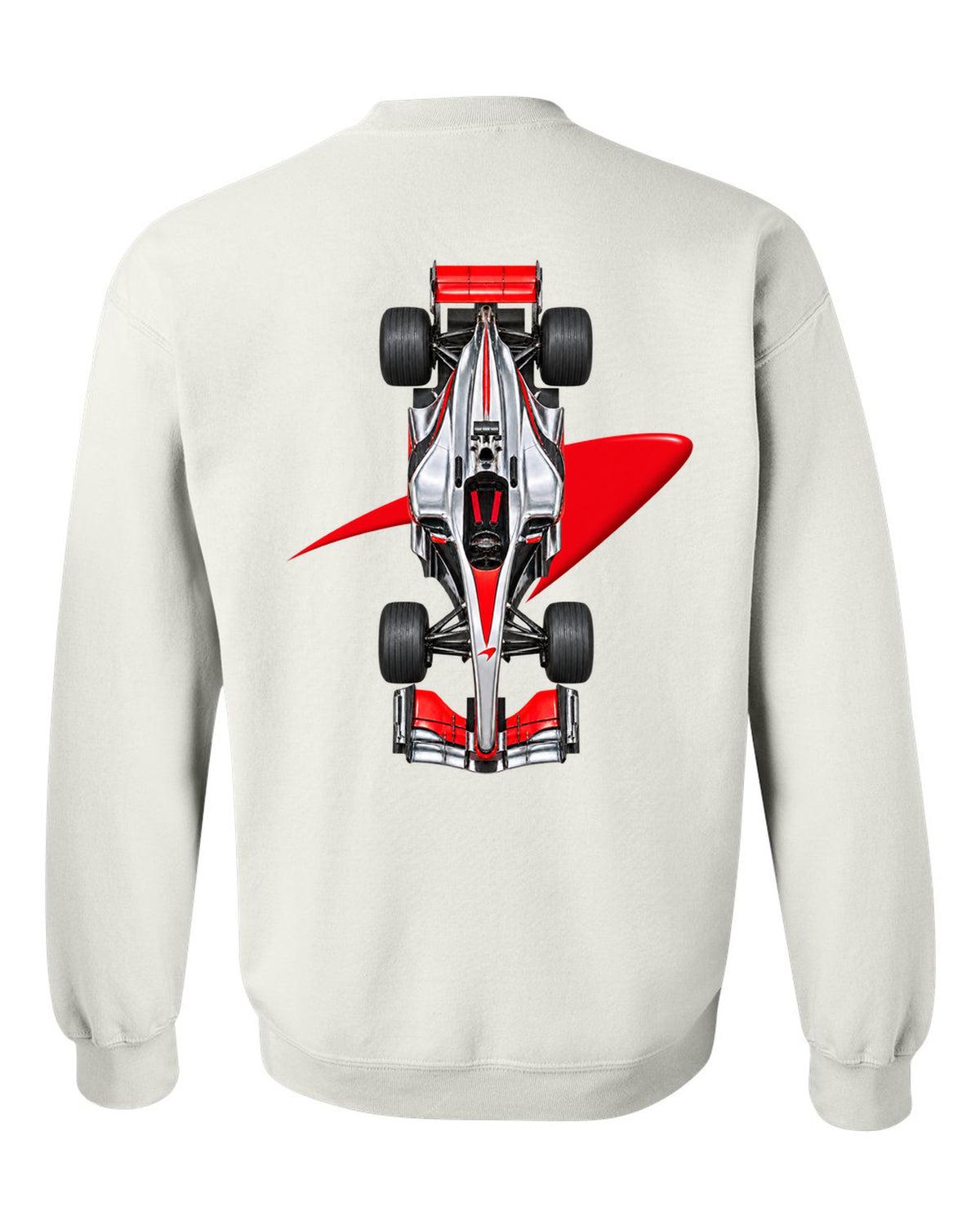 Mclaren MP4 23 2008 Formula 1 overhead poster artwork white crewneck back view with the design