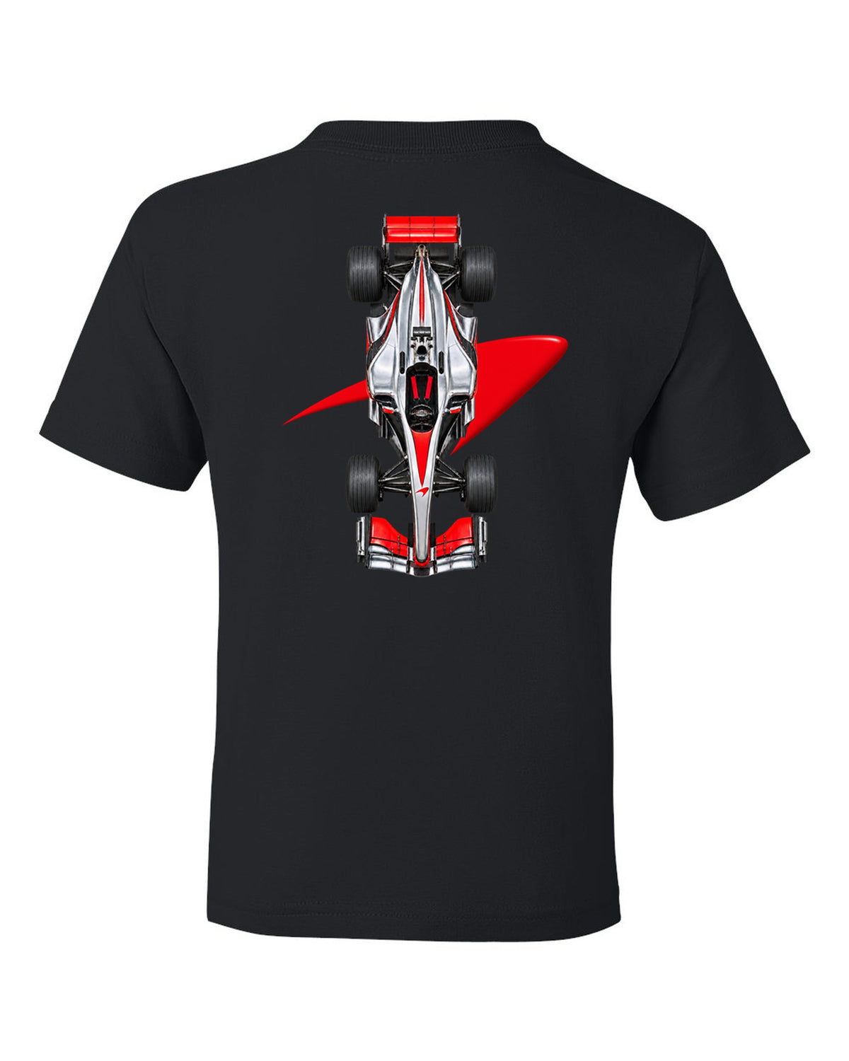 Mclaren MP4 23 2008 Formula 1 overhead poster artwork black kids tee back view with the design