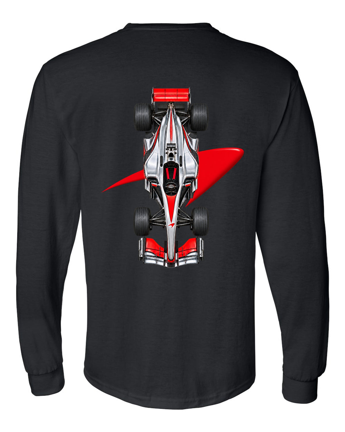 Mclaren MP4 23 2008 Formula 1 overhead poster artwork black long sleeve back view with the design