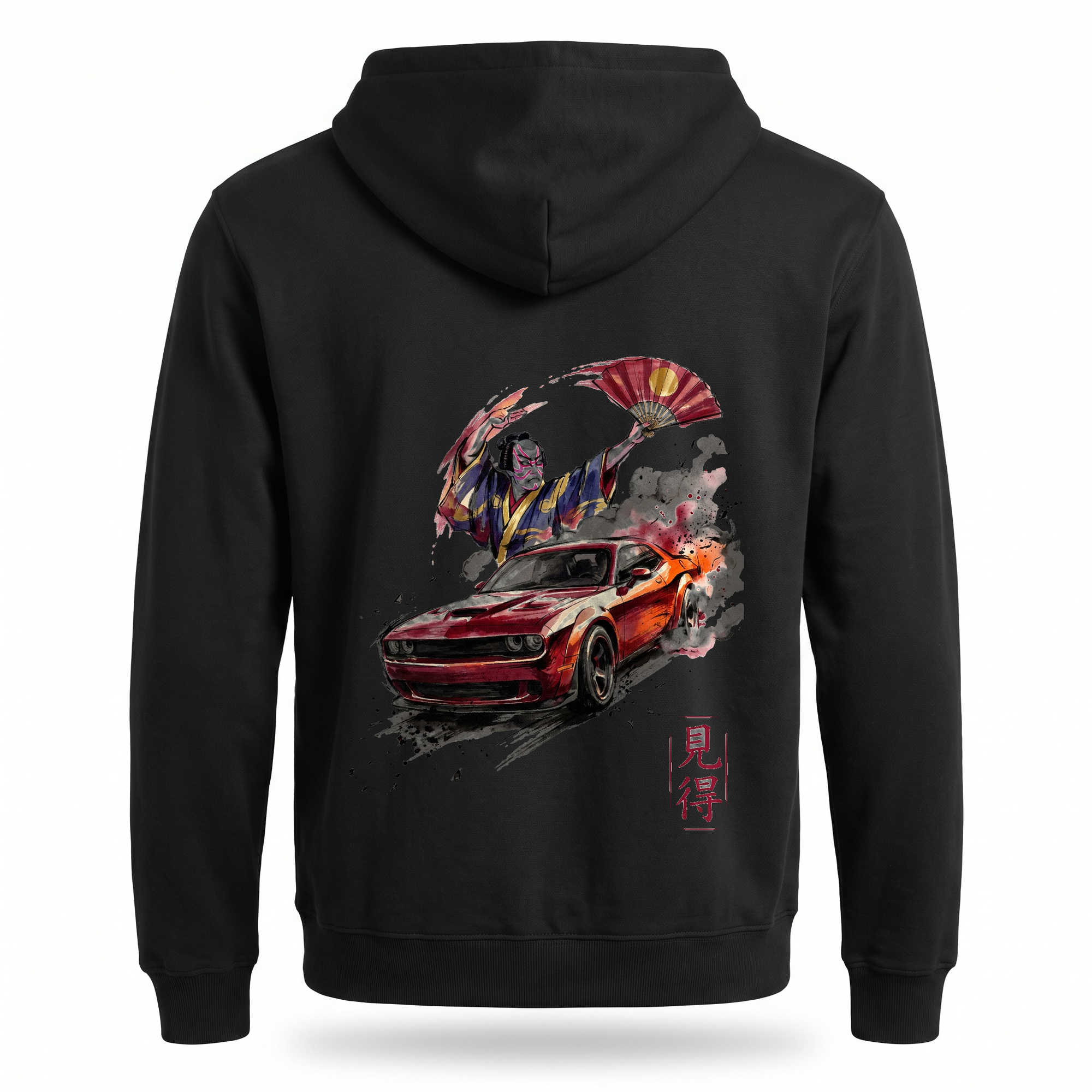 Mie — Challenger Kabuki Sumi Ink Full-Back Hoodie — Black back