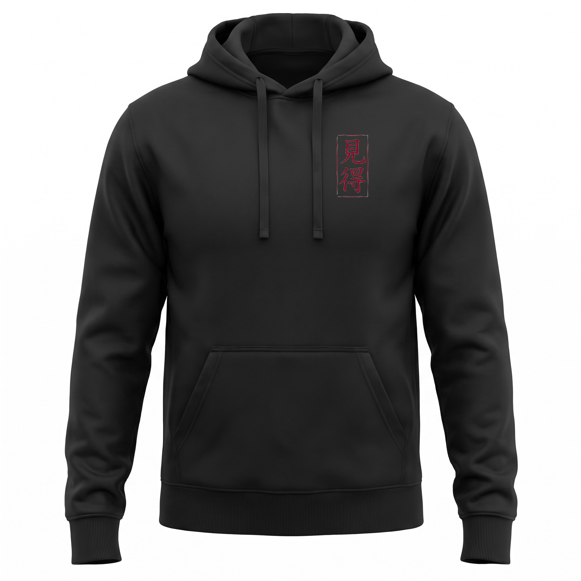 Mie — Challenger Kabuki Sumi Ink Full-Back Hoodie — Black front (left-chest seal)