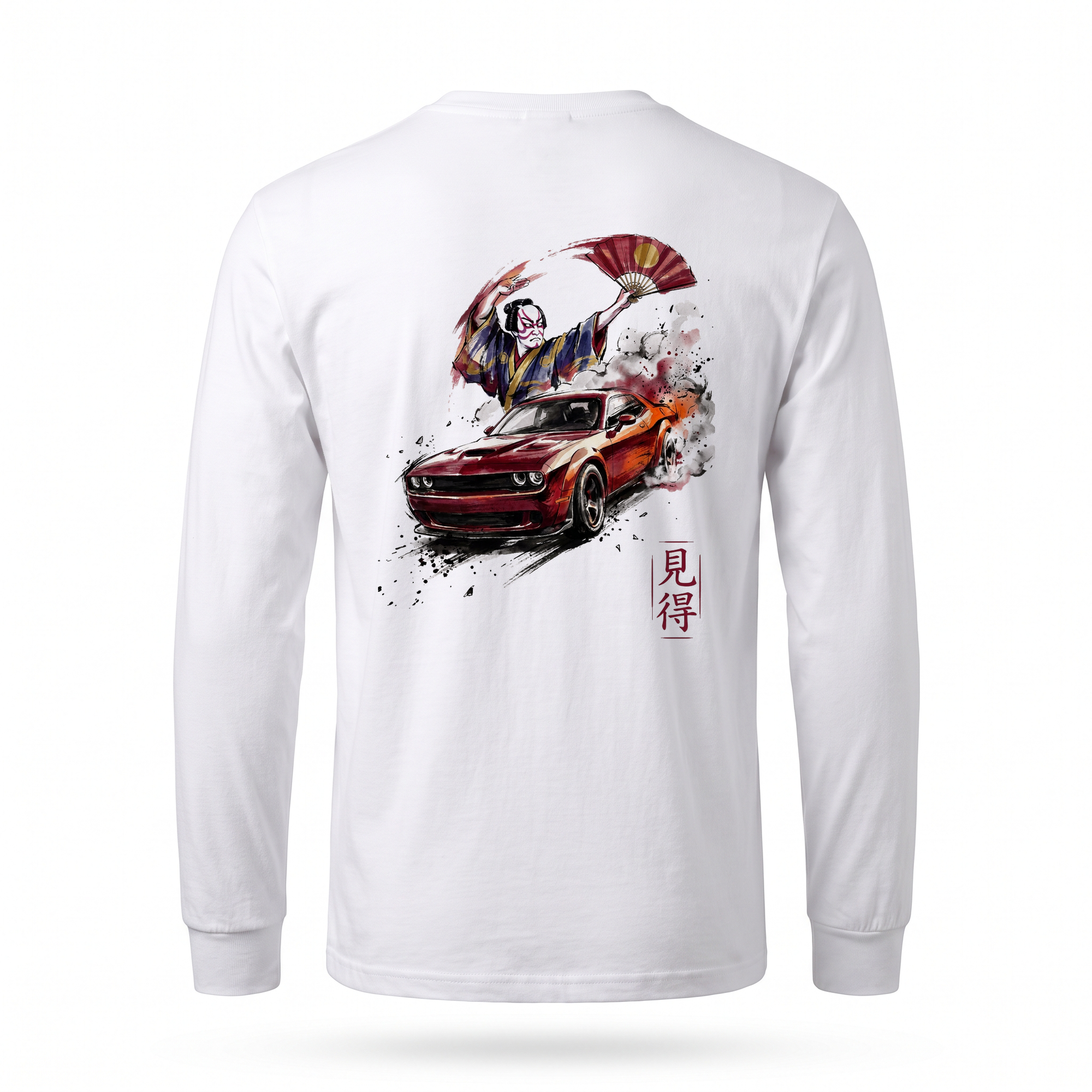 Mie — Challenger Kabuki Sumi Ink Full-Back Long Sleeve — White back