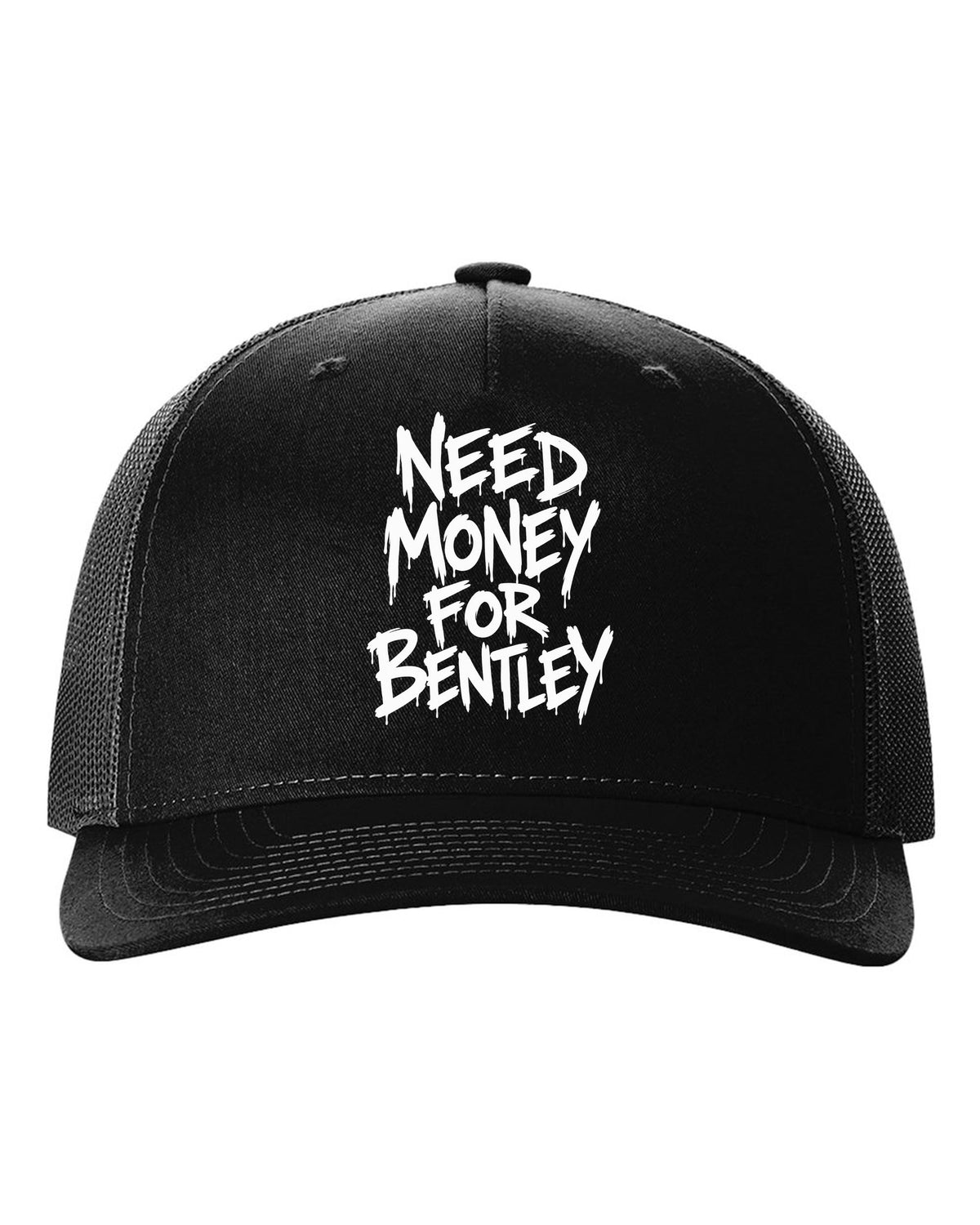 Need money for Bentley dripping marker text black hat front view with the design