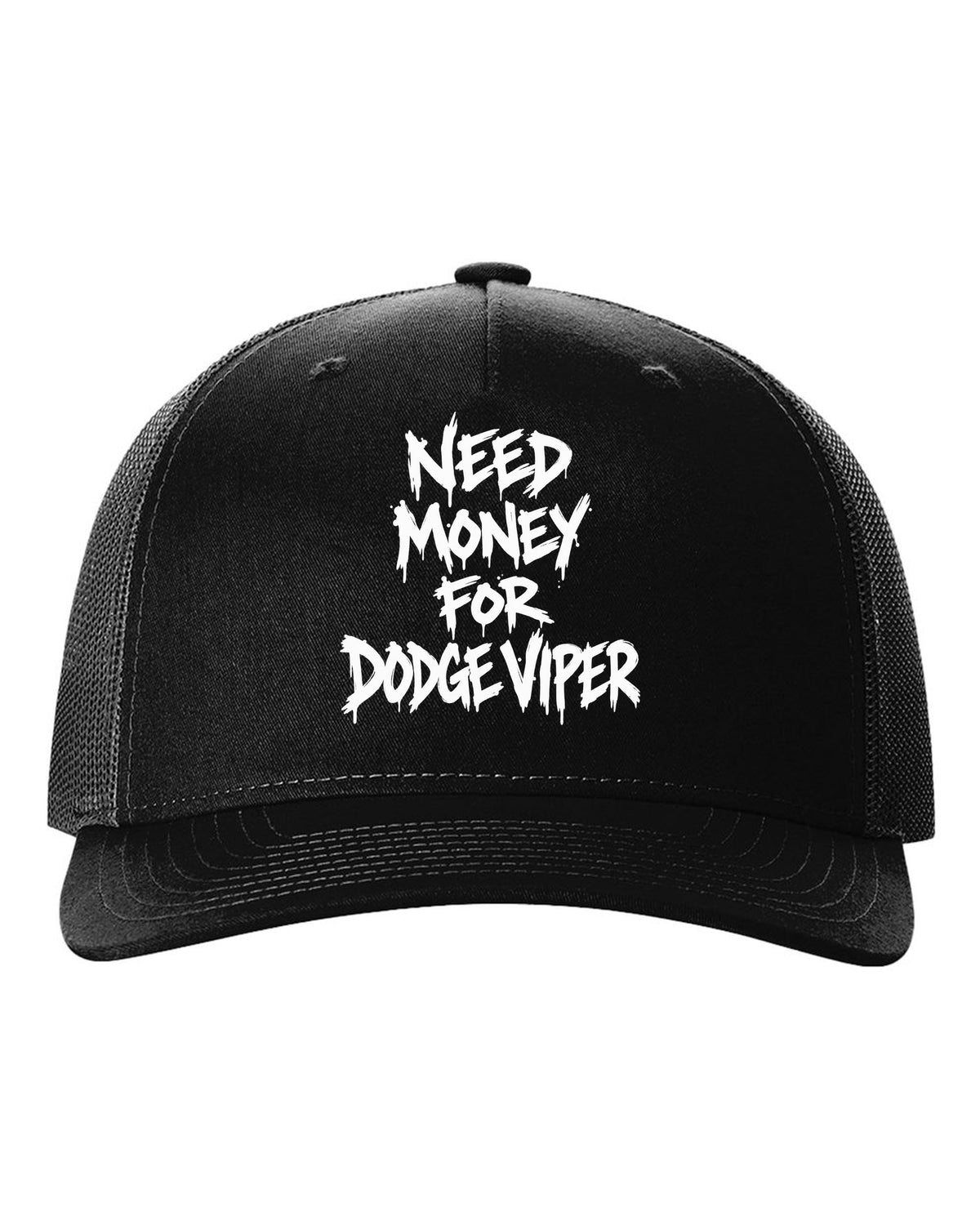 Need money for Dodge Viper dripping marker text black hat front view with the design