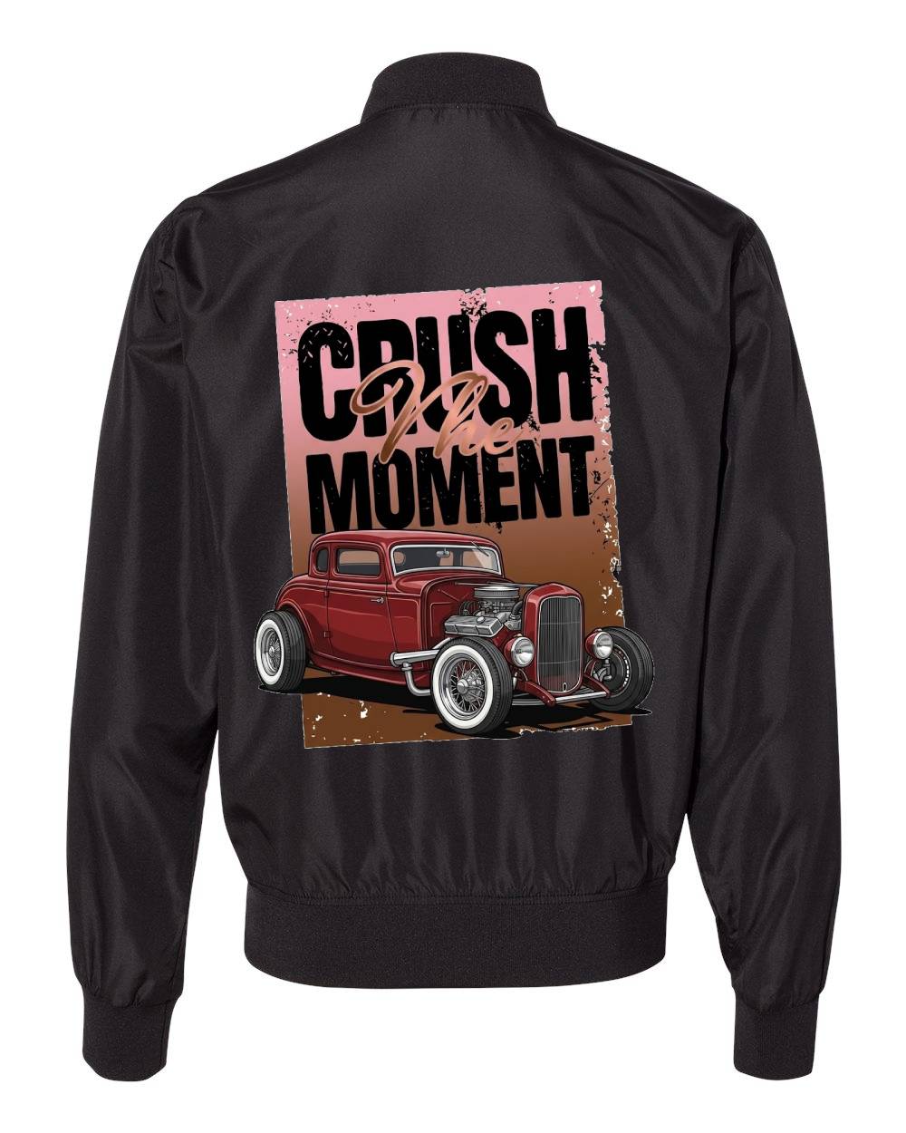 "Crush the Moment" Black Bomber Jacket