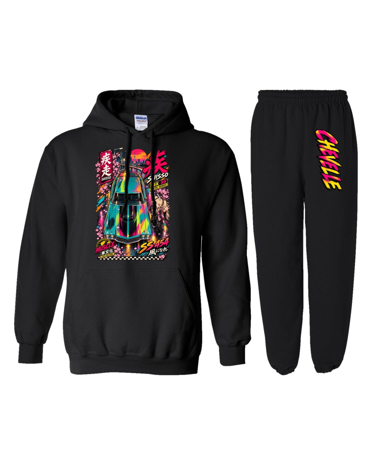 Chevelle Shisso Anime Girl Poster Hoodie + Jogger Set black hoodie and sweatpants