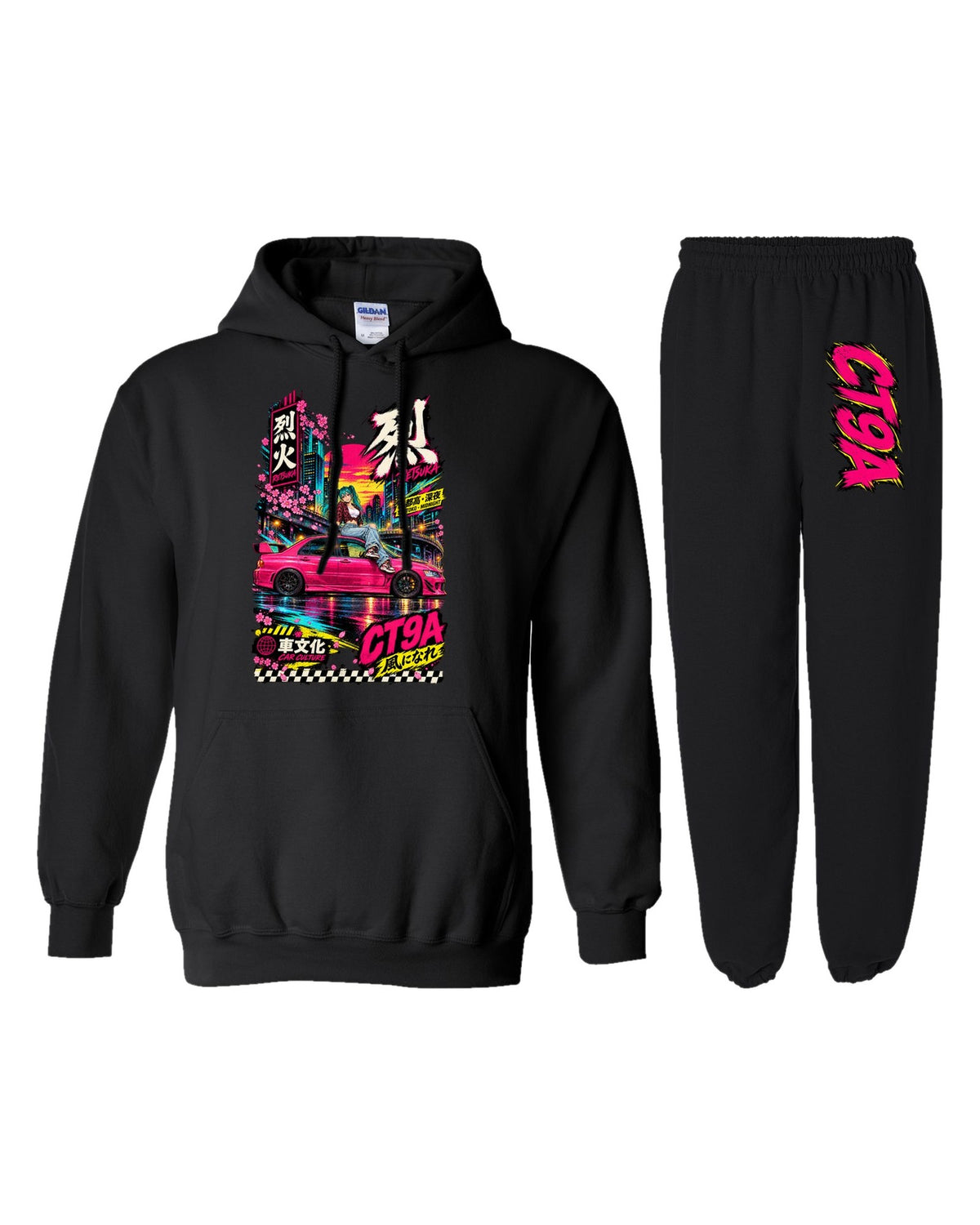 CT9A Retsuka Anime Girl Poster Hoodie + Jogger Set black hoodie and sweatpants