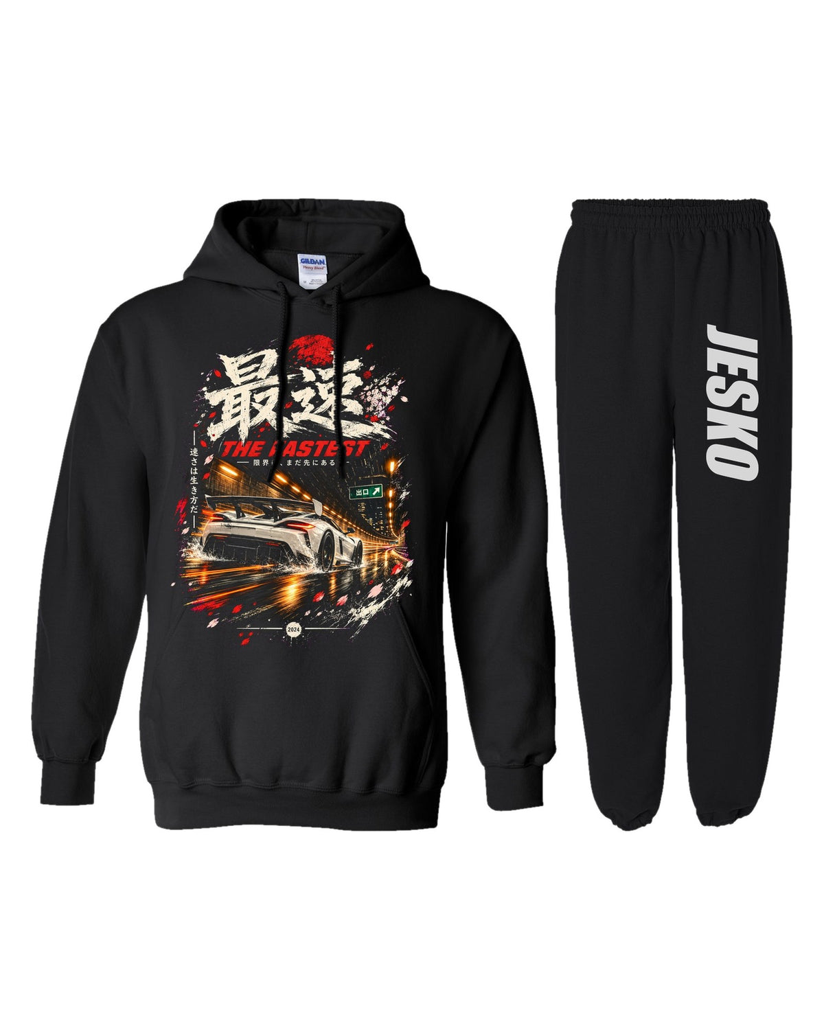 Koenigsegg Jesko Dream Car Hoodie + Jogger Set black hoodie and sweatpants