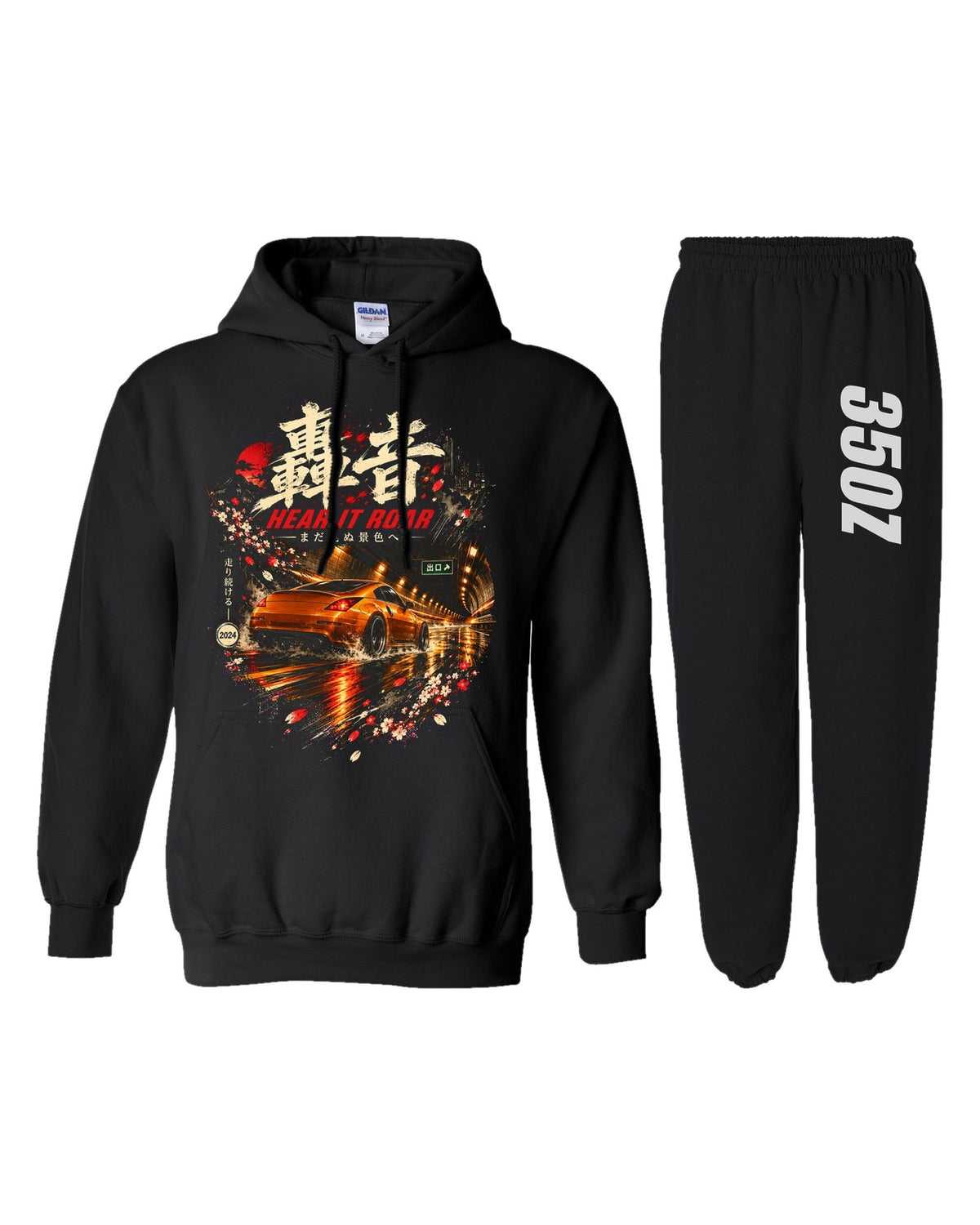 Nissan 350Z Dream Car Hoodie + Jogger Set black hoodie and sweatpants