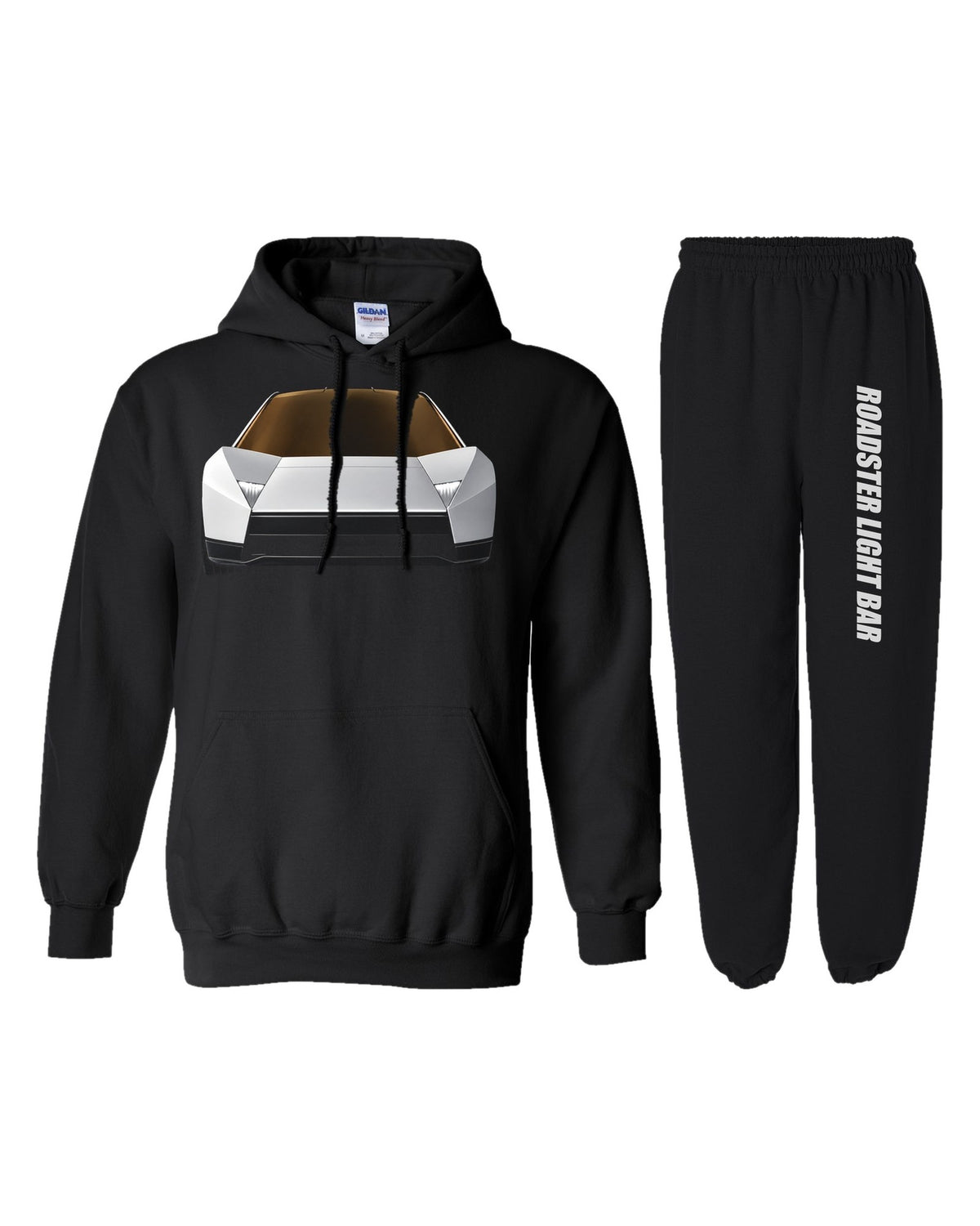 Tesla Roadster Light BAR Dream Car Hoodie + Jogger Set black hoodie and sweatpants