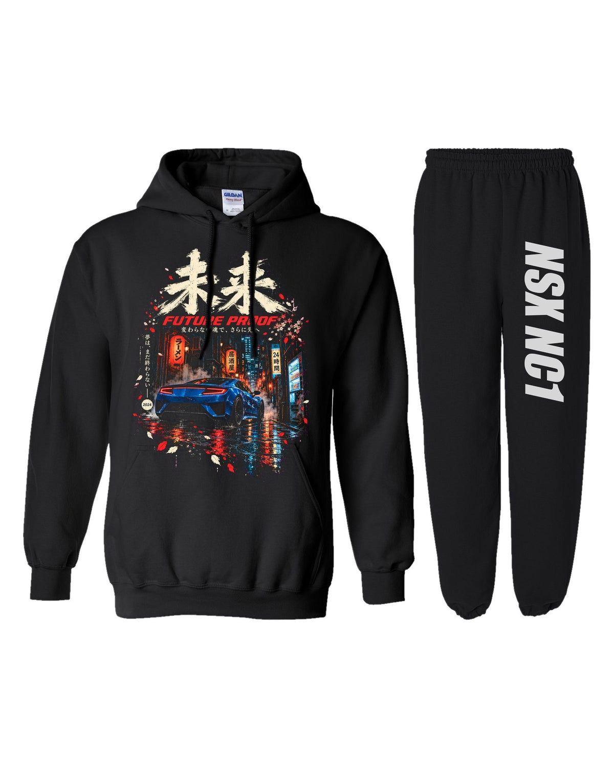 Acura NSX NC1 Dream Car Hoodie + Jogger Set black hoodie and sweatpants