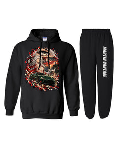 Aston Martin Vantage Anime Girl Hoodie + Jogger Set black hoodie and sweatpants