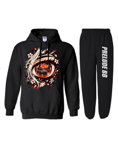 Honda Prelude BB Anime Girl Hoodie + Jogger Set black hoodie and sweatpants