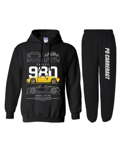 PO Carreragt Blueprint Hoodie + Jogger Set black hoodie and sweatpants