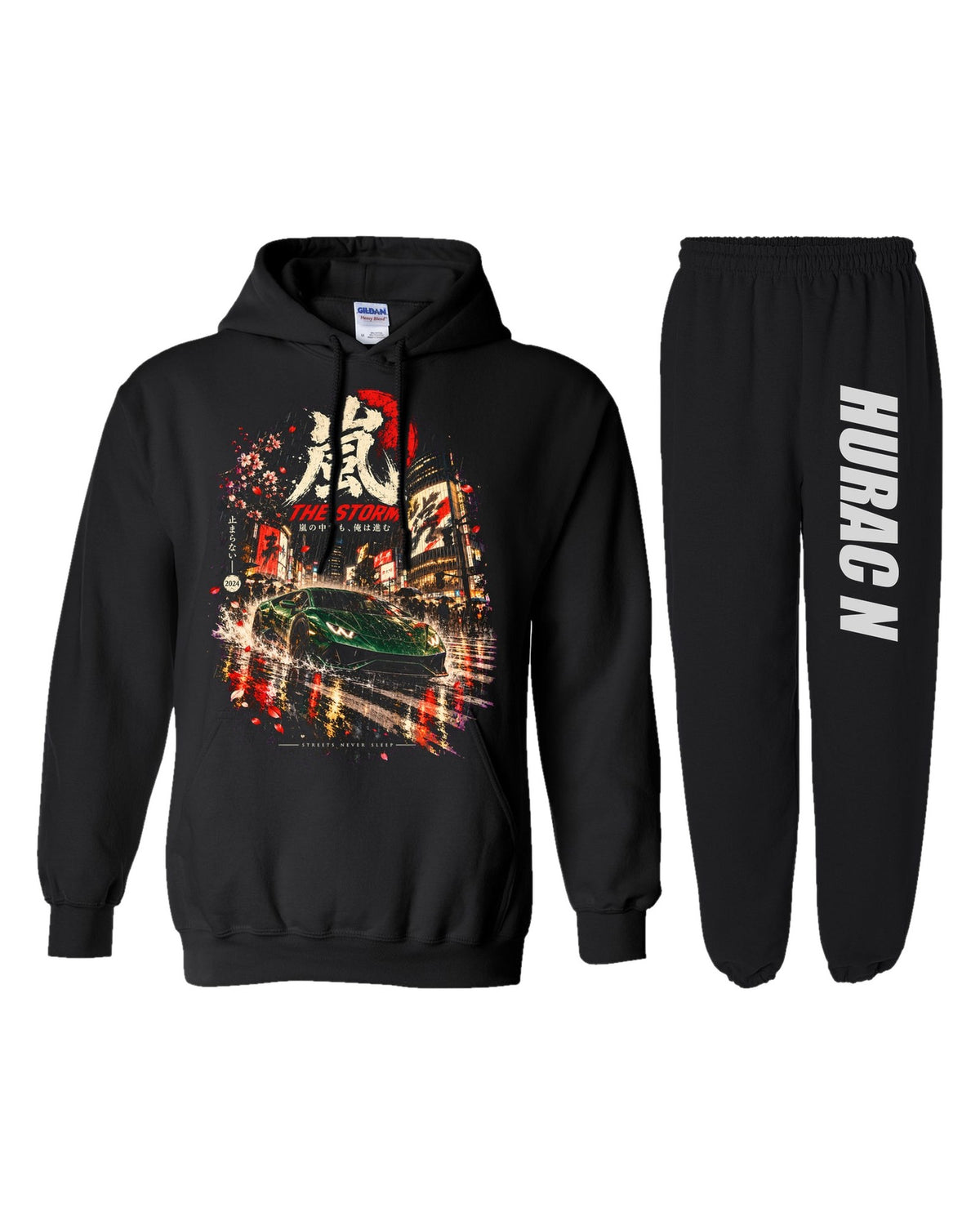 Lamborghini Hurac N Dream Car Hoodie + Jogger Set black hoodie and sweatpants