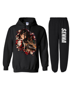 Mclaren Senna Anime Girl Hoodie + Jogger Set black hoodie and sweatpants