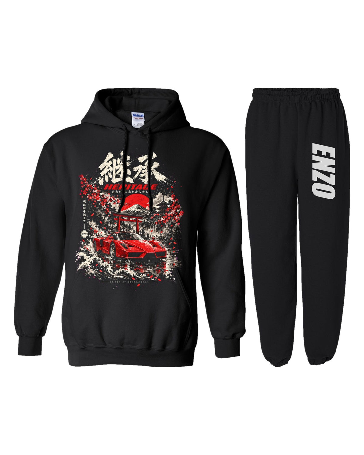 Ferrari Enzo Dream Car Hoodie + Jogger Set black hoodie and sweatpants
