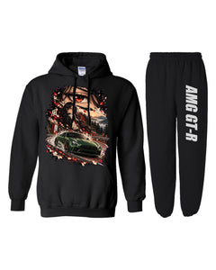 Mercedes AMG GT-R Anime Girl Hoodie + Jogger Set black hoodie and sweatpants