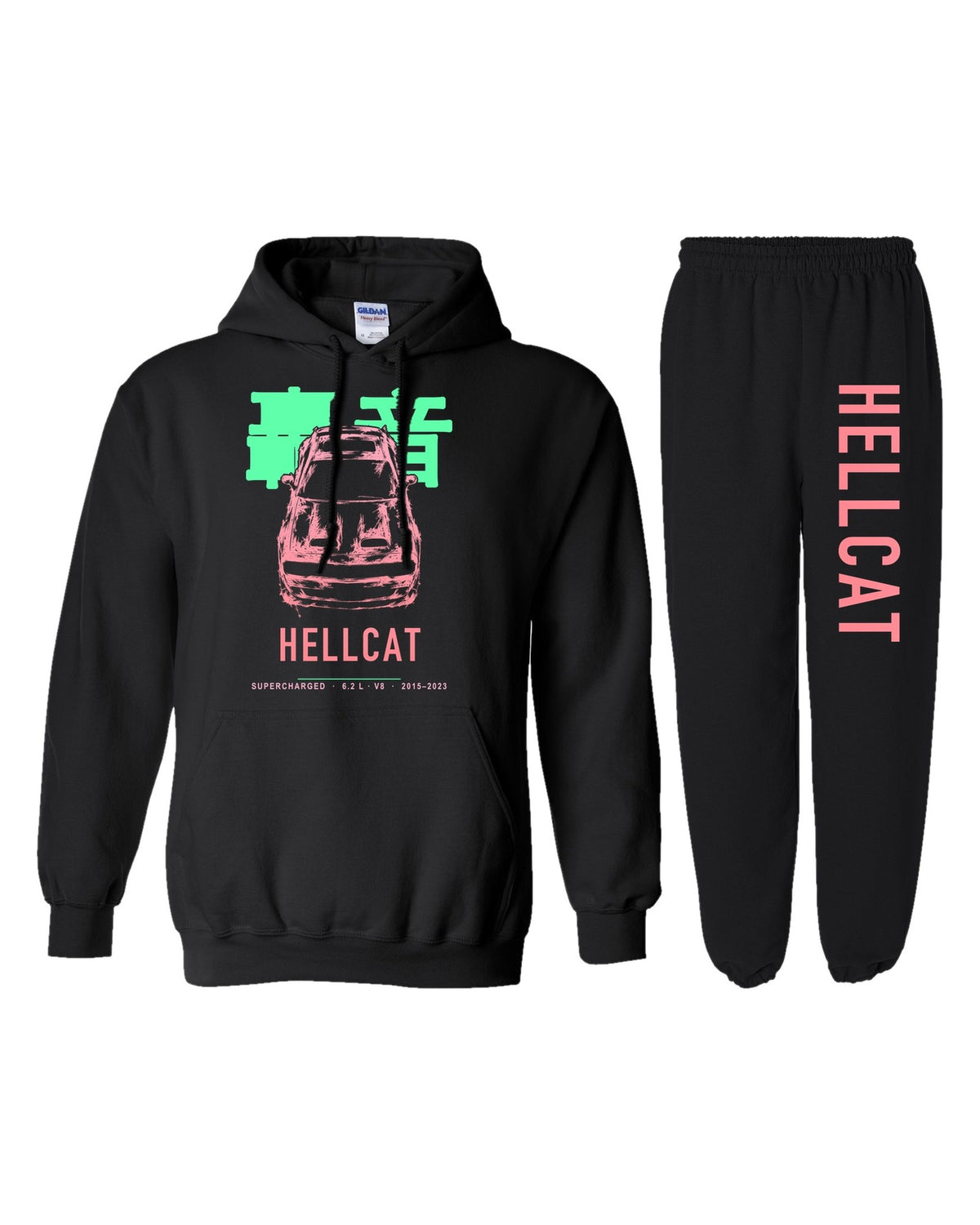 HELLCAT Chassis Code Hoodie + Jogger Set black hoodie and sweatpants