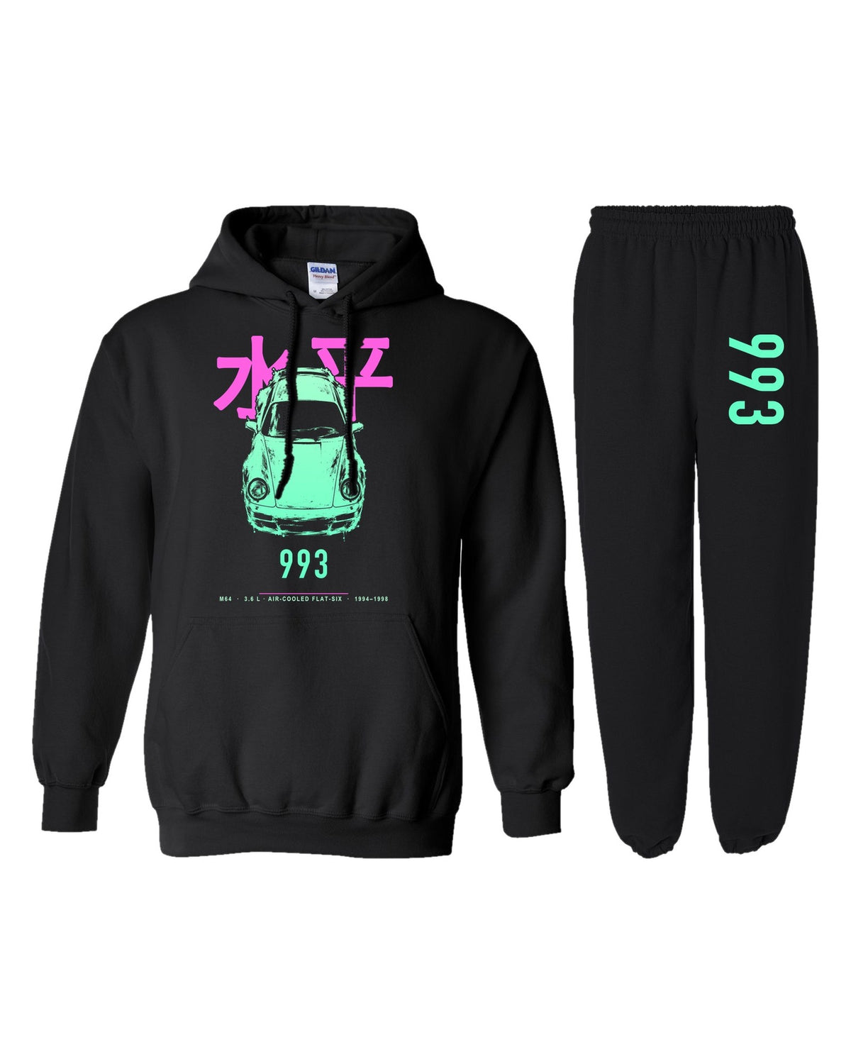 P993 Chassis Code Hoodie + Jogger Set black hoodie and sweatpants