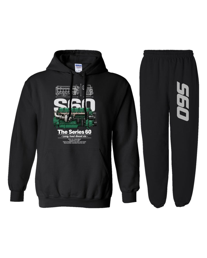 Detroit Series 60 Engine Hoodie + Jogger Set black hoodie and sweatpants