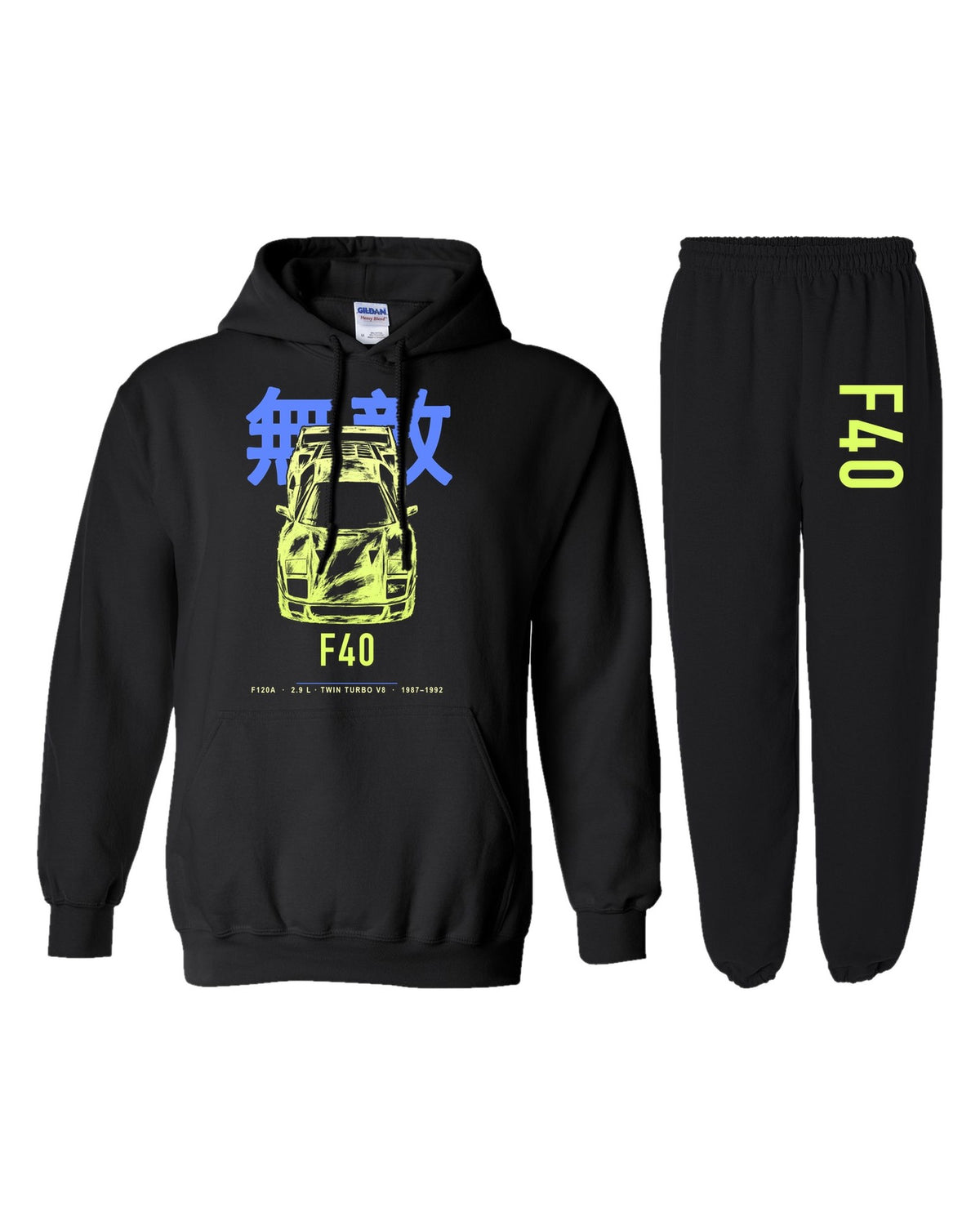 F40 Chassis Code Hoodie + Jogger Set black hoodie and sweatpants
