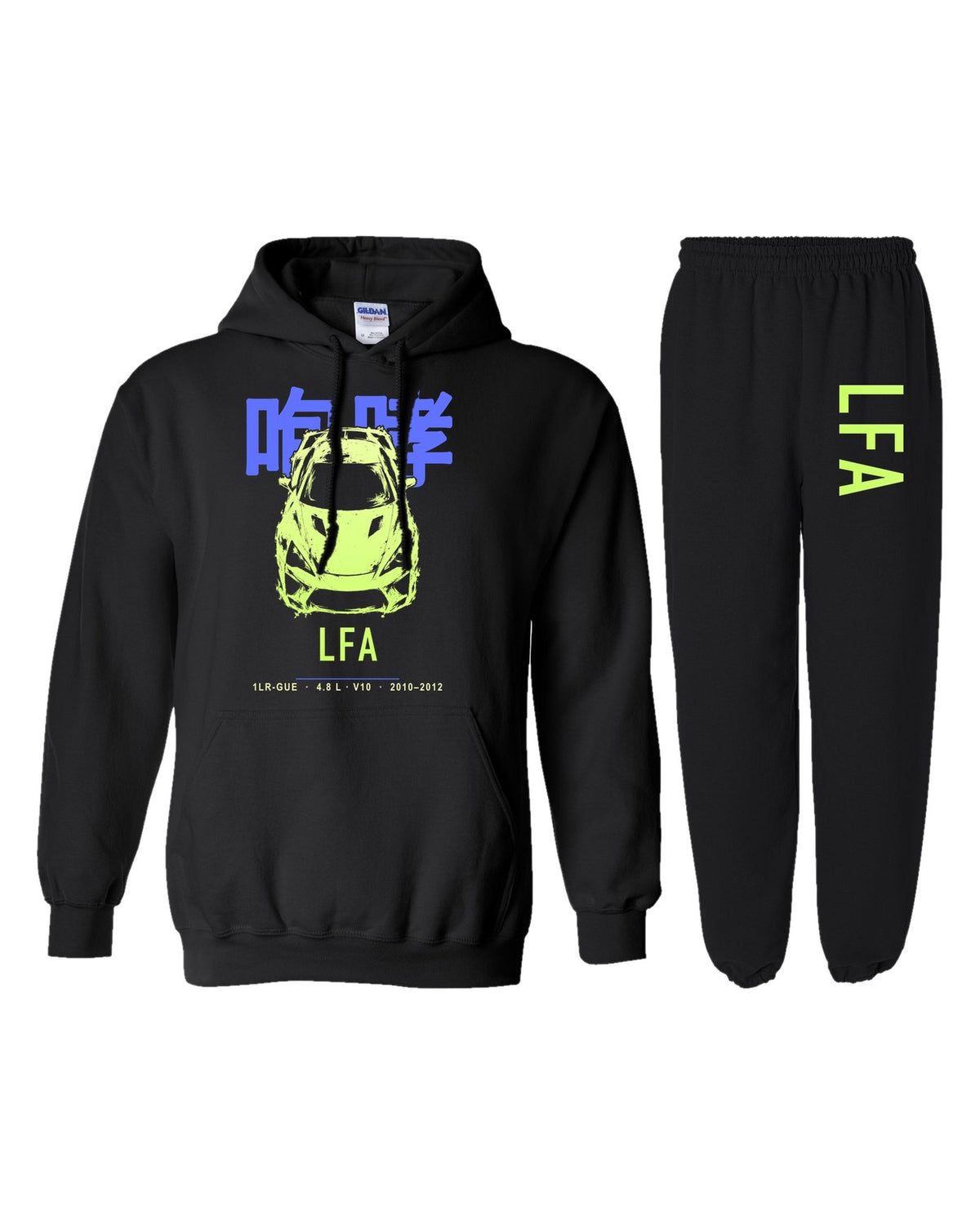 LFA Chassis Code Hoodie + Jogger Set black hoodie and sweatpants