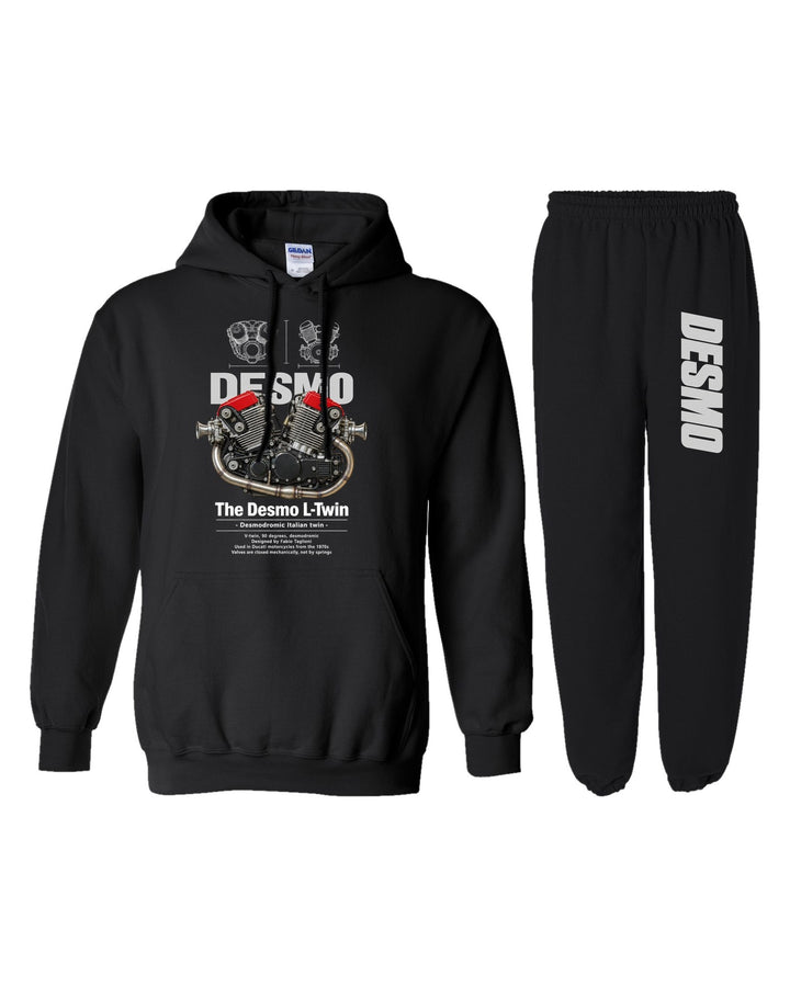 Ducati L Twin Engine Hoodie + Jogger Set black hoodie and sweatpants
