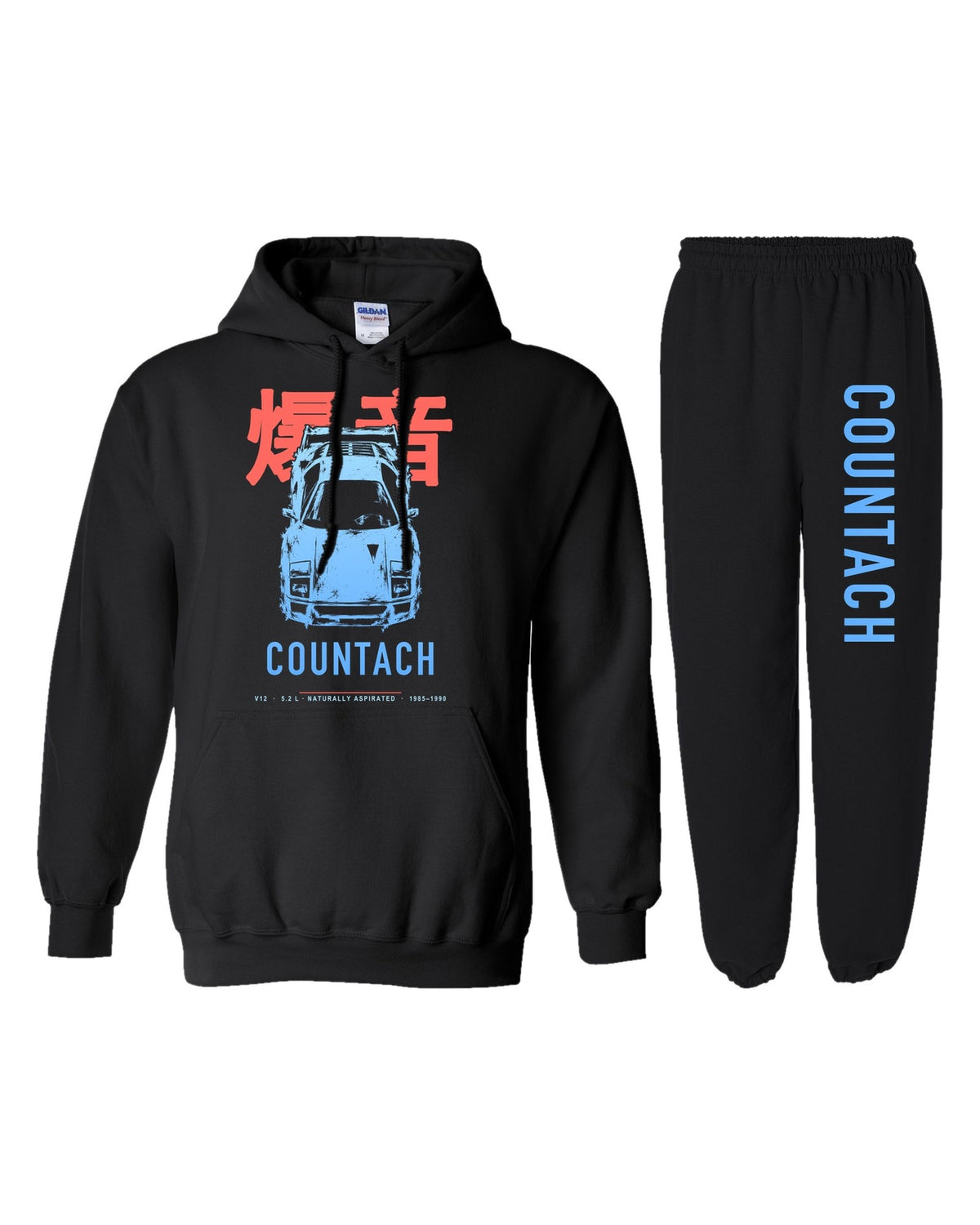 COUNTACH Chassis Code Hoodie + Jogger Set black hoodie and sweatpants