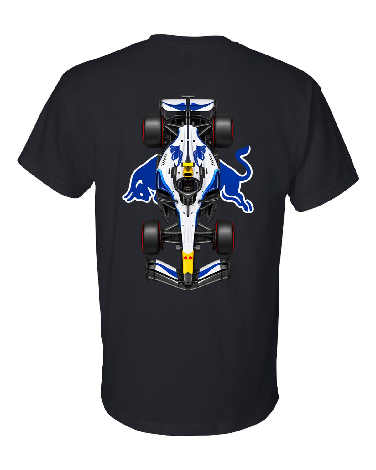 Racing Bulls VCARB 03 Formula 1 overhead poster artwork black t-shirt back view with the design