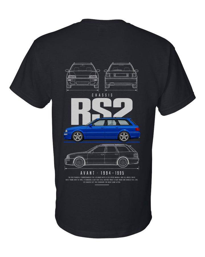 RS2 full-back artwork black t-shirt back view with the design