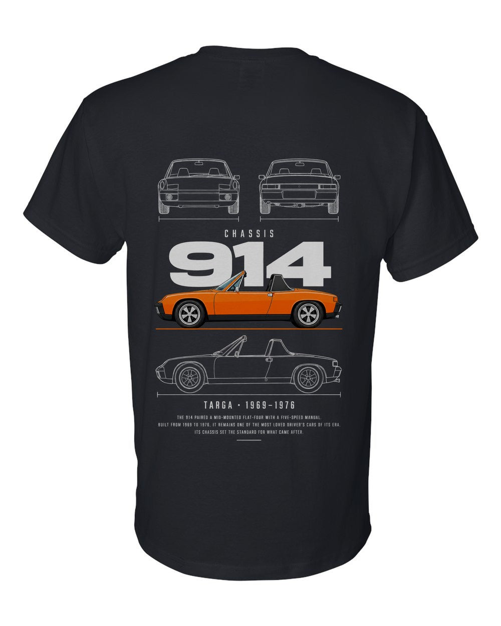 914 full-back artwork black t-shirt back view with the design
