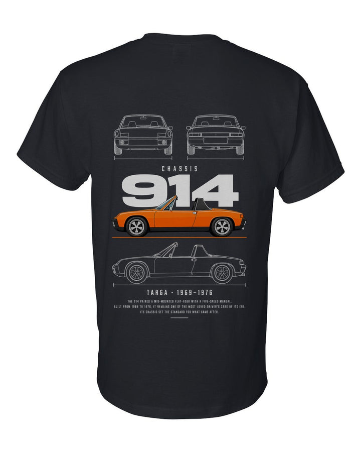 914 full-back artwork black t-shirt back view with the design