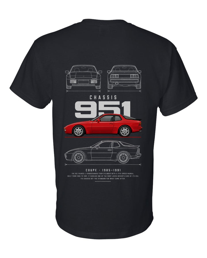 951 full-back artwork black t-shirt back view with the design
