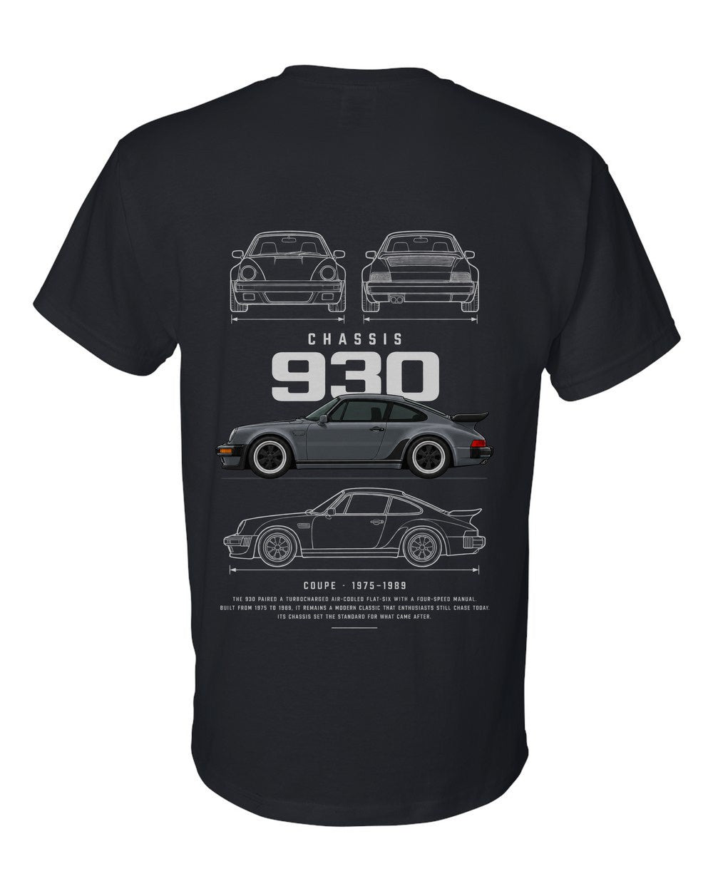 930 full-back artwork black t-shirt back view with the design